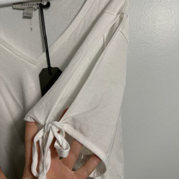 NWT AllSaints Kay V-Neck Tie Sleeves - Picture 5 of 8